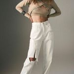 Ksubi Playback Blanc Sliced Jeans Size 32 White Super High Rise Relaxed Leg Photo 2