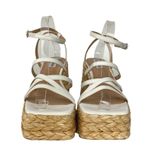 Steve Madden Belise White Square Toe Ankle Strap Platform Strappy Sandals Sz 10 Photo 1