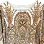 Chico's EUC Ornate Jewel Chain Leopard Pattern Shift Midi Dress Size Medium Photo 3