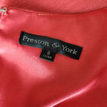 Preston & York Womens 8 Coral Sheath Midi Sleeveless Dress Lined Cocktail Zipper Photo 7