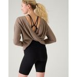 Athleta S Presence Twist Sweatshirt Pyrite Small Photo 7