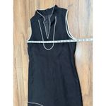 Eliza J  Black Linen Blend Sleeveless Shift Dress White Piping Size 6 Photo 6
