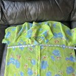 Vintage 90s Hawaiian Green Floral Sheer Button Up Blouse size M made in France Size M Photo 5