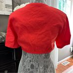 ZARA  Red Linen Wrap Crop Top | Size M Photo 5