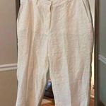 90s L.L. Bean womens 12 Gauzy Linen Baggy Palazzo Pants White Lagenlook, L.L. Be Tan Photo 0