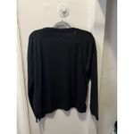 J.Crew  Shirt Women's‎ L Black Vintage V Neck Long Sleeve Top Stretch Photo 2