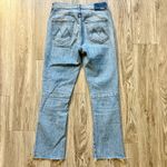 Mother Superior High Waisted Rascal Zip Step Fray Jeans in Misbeliever Size 26 Blue Photo 12