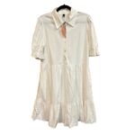 Royalamp Cotton White Tiered Dress Puff Sleeve Collared Casual Size M‎ Size M Photo 1