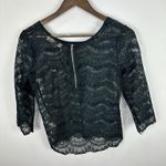 Sweet Journey Black Lace Top Womens Small Sheer Boho Gothic Witchy Romantic Photo 6