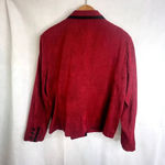 Perceptions Petite Red with Black Trim 3 Button Blazer Size 16P Photo 1