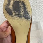 Vintage Pappagallo Cognac Leather Loafer Kitten Heel Shoes Office Size 7N Twee Brown Photo 10