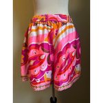 EXPRESS Pink Orange Swirl Print Elastic Waist Tie Shorts L boho fairy Y2K Photo 1