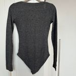 Free People  Intimately Dylan Gray Ribbed Long Sleeve Henley Bodysuit, XS, EUC Photo 4