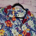 VINTAGE LESLIE FAY SPORTSWEAR HAWAIIAN TROPICAL VACATION CRUISE PRINTED TOP 16 Red Photo 2