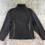 Snozu  women's black and gray fleece-lined soft shell jacket Sz L Photo 0