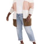 Madewell Antique Cream Colorblock Stripe Wool Blend Kent Cardigan Sz.2x NWT Photo 0