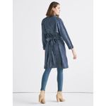 Lucky Brand  Polka Dot Jean Trenchcoat Large 100% Cotton Minimalist Quiet Luxury Photo 12