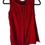 Classiques Entier Red Silk Sleeveless Pleated Top XS Dark Romantic Career Party Photo 0