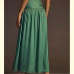 Current Air Anthropologie  Green Soft Light Silky Slit Midi Skirt Medium XL Photo 2