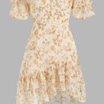 Cider  Floral Corset Ruffle Hem dress Photo 0