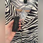 Rachel Zoe NEW Zebra print satin button up shirt medium short sleeve Photo 3