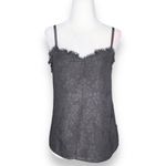 Rebecca Taylor  Black Silk Floral Lace Cami Tank Top Size 4 Adjustable Straps Photo 8