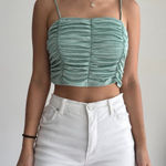 Love j Mint blue ruched cami crop top Photo 0