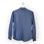 EXPRESS Vintage 90s Blue Pinstripe Office Siren Button Down Shirt S Photo 4