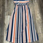 Full Circle Trends Full Circle Striped Strapless Maxi Dress Blue Orange White Pink Size Large Photo 6