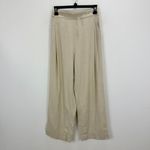 Madewell Linen Blend Pull On Straight Crop Pant Pockets Natural Beige US 00 NWT Photo 5