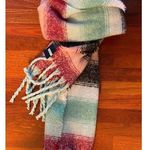 DICK'S Sporting Goods Blanket Scarf Women's Oversized Green/Berry Striped NEW Photo 1
