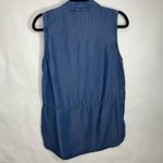 Ellen Tracy  Chambray Sz Large Lace Up Front Collar Tunic Top Photo 5