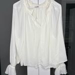 Madewell NWT  Long-Sleeve Tie-Neck Top Winter White Photo 1