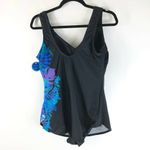 Swimsuits for All Swim Dress One Piece Molded Cups Floral Blue Black Size 20 Photo 1