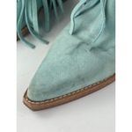 Free People Lawless Fringe Blue Suede Pointed Toe Zip Western Boots Booties Sz 6 Photo 7