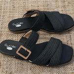 Dr. Scholls  Paradise Now Black Raffia Wood Sandal size 8.5 Photo 2