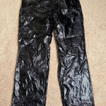 Good American Textured Vinyl Faux Leather Pants Black Size 12/31 Photo 0