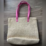 NOWT Cat & Jack Floral Straw Tote with Pink Handles Photo 2