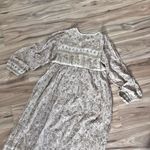 CHOWCHILLA VINTAGE | Boho Hippie Beige Floral maxi Dress Beige Tan Tassel | Smal Photo 3