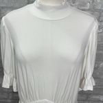 Listicle White Puff Sleeve Ribbed
Top with Tie Photo 1