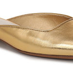 Franco Sarto NEW Women's Dayla Square Toe Block Heel Mules Gold Faux Leather Photo 0