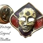 Ballou vintage Mardi Gras theme lapel pin Silver Photo 1