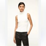 STAUD  Sleeveless Ribbed Turtleneck Callum Sweater Top XS designer ivory white Photo 9