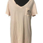 Victoria's Secret Light Pink Long Sleep Shirt Short Sleeve VS Logo Pocket Small Photo 0