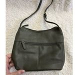 Stone Mountain Olive Green Leather Shoulder Bag with Zipper Pockets 10 X 6 VTG Photo 2