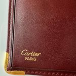 Cartier Authentic  Burgundy Leather Wallet with Gold Accents Photo 4