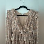 Moon River Anthropologie  Peasant Ruffle Long Sleeve Tired Maxi Dress Sz‎ XS Photo 7