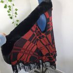 Northern Angel Black Red Vest Cape with Faux Fur and Fringe NWT Size undefined Photo 5