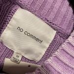 No Comment NWT  Size M Purple Lilac Cotton Cable Knit Mock Neck Cropped Sweater Photo 9