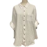 Caffe Marrakesh Solid White Casual Button Down Shirt White Size 3X Photo 4